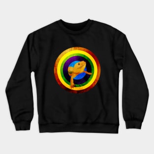 BEARDIE !!! BEARDED DRAGON ILLUSTRATION DESIGN WITH RAINBOW MOTIF Crewneck Sweatshirt